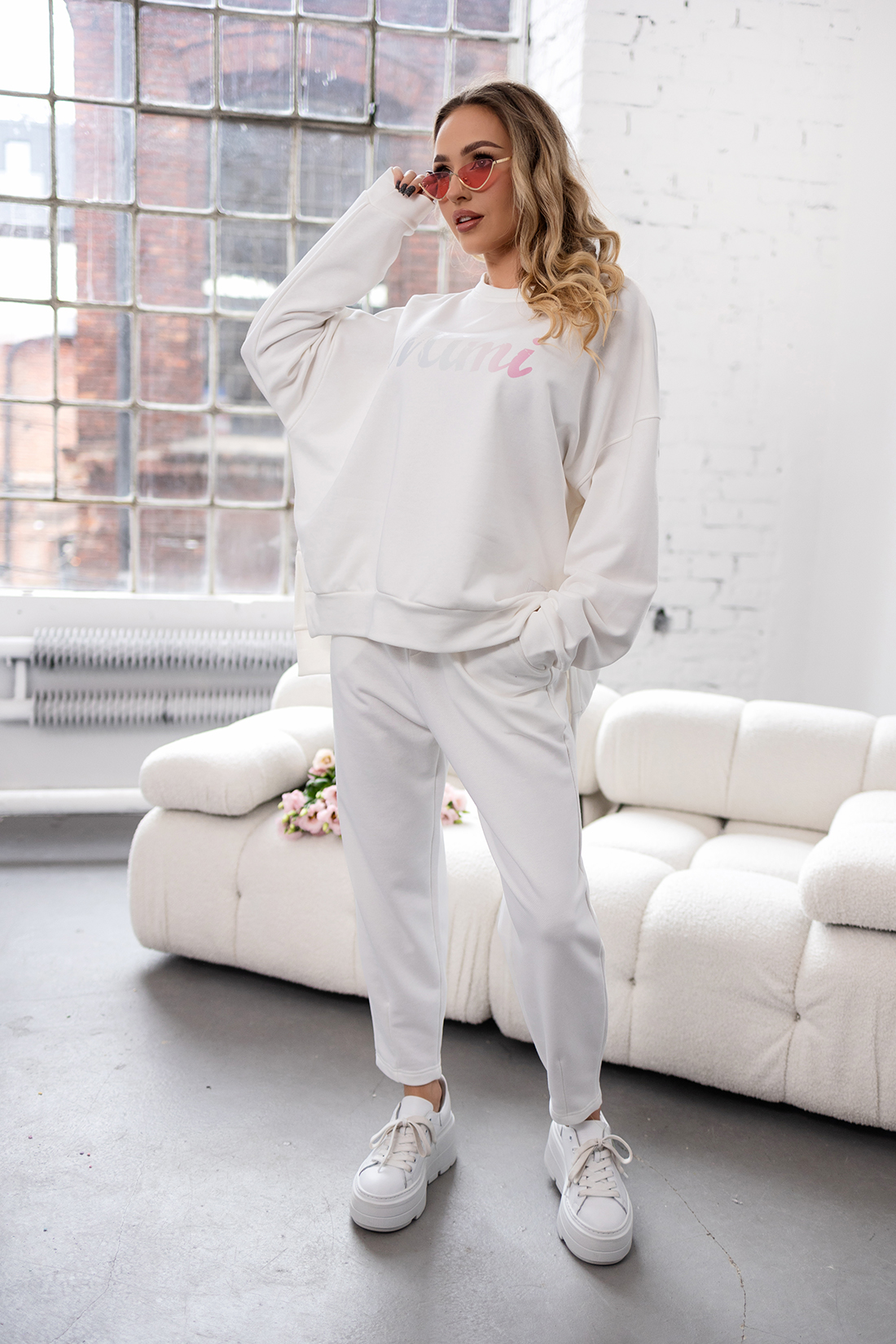 BLUZA DRESOWA MIAMI- Biały