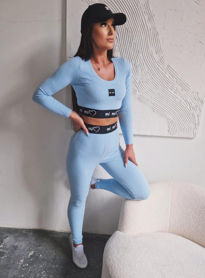 LEGINSY Z LOGO MIMI - Niebieski