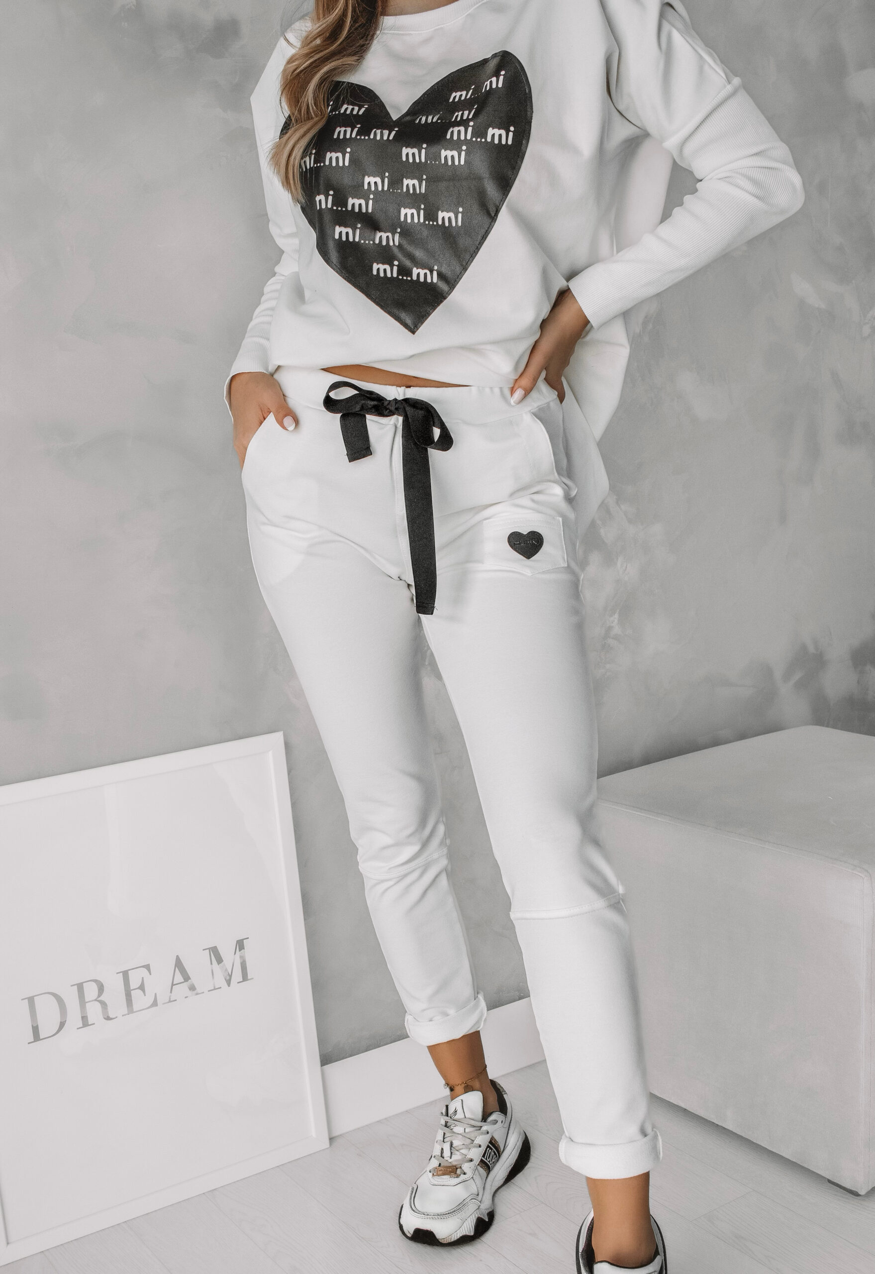 SPODNIE BAWEŁNIANE CLASSIC - Off white - obrazek 4