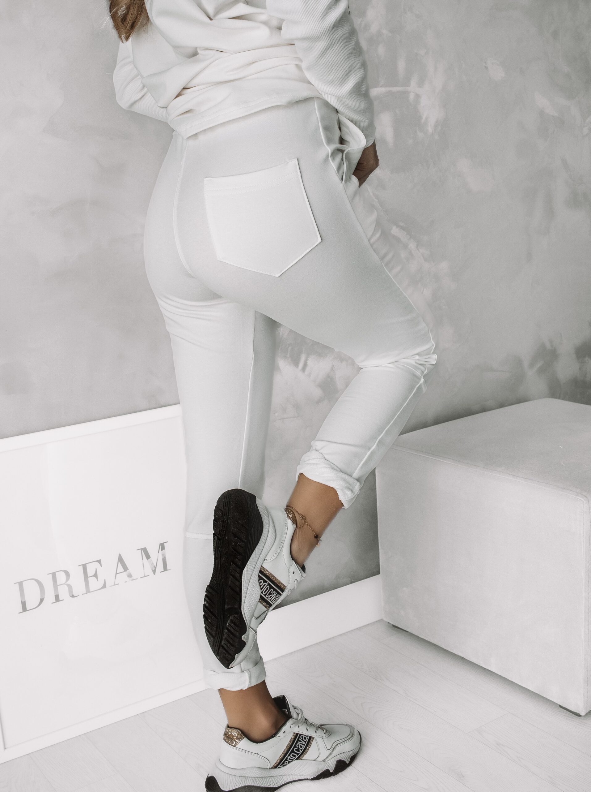 SPODNIE BAWEŁNIANE CLASSIC - Off white - obrazek 5