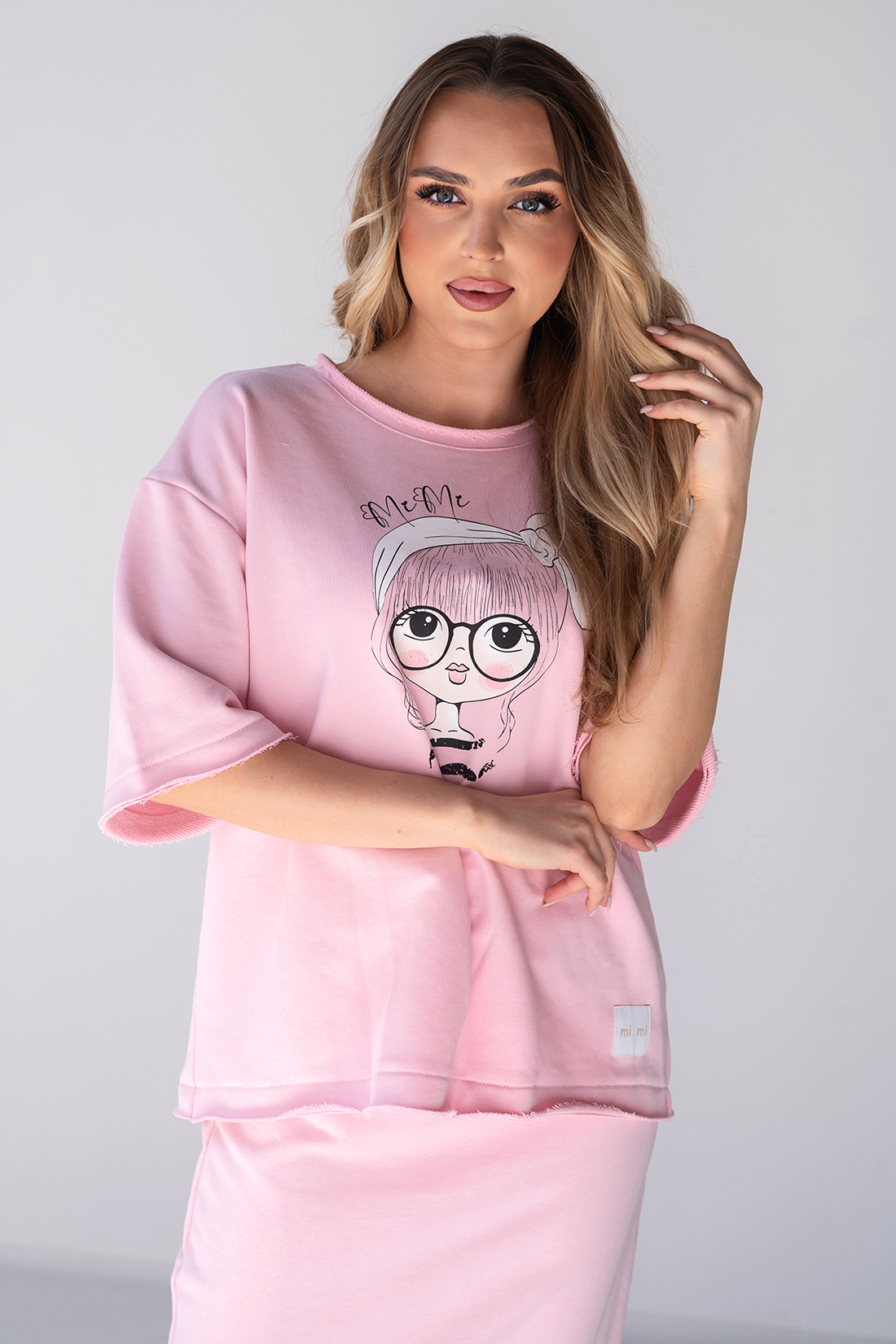 T-SHIRT PĘTELKA LALECZKA - Jasny różowy