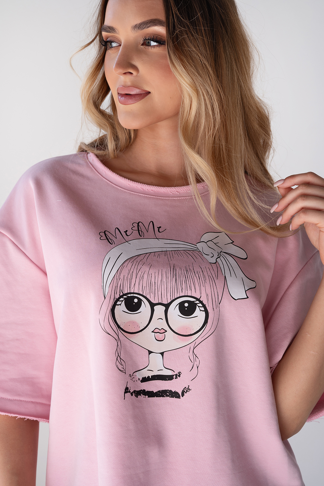 T-SHIRT PĘTELKA LALECZKA - Jasny różowy - obrazek 3